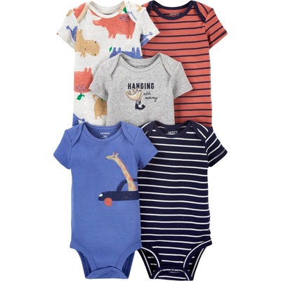 CARTER'S Body krátký rukáv Brownblue chlapec LBB 5ks
