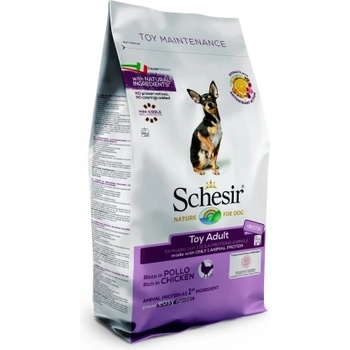Schesir MINI Adult Monoprotein - Пълноценна суха храна за израснали кучета от най-дребните породи с пилешко месо, 2 кг
