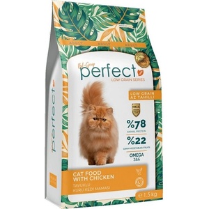 bilmama Perfect cat adult chicken low grain - висико качествена храна за пораснали котки от всички породи, с пиле и кафяв ориз, 1, 5 кг - Турция