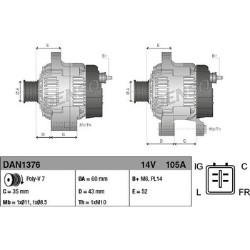 Alternátor DENSO DAN1376