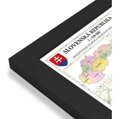 Excart Maps Slovensko - nástěnná mapa PSČ 135 x 90 cm Varianta: mapa v dřevěném rámu, Provedení: Pegi černý