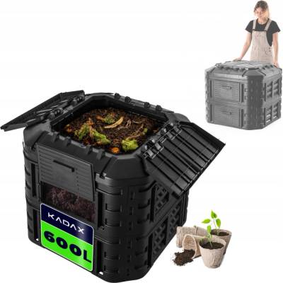 Kadax Kompostér 1 komorový 600 l černý