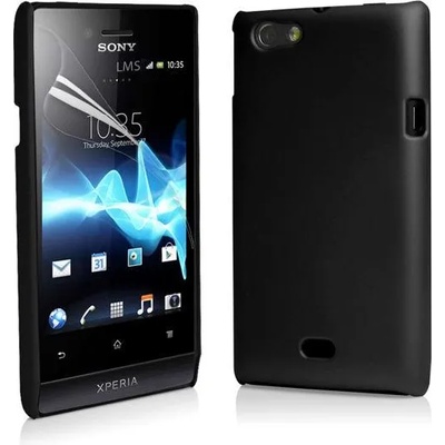 Sony Xperia Miro ST23i Твърд Капак Черен + Протектор
