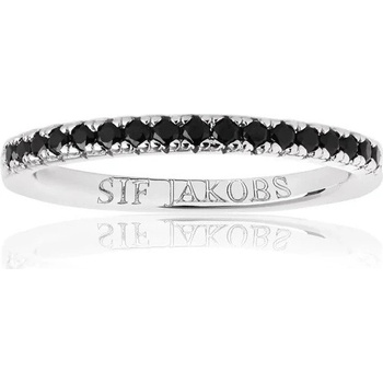 Sif Jakobs Stříbrný prsten s černými kubickými zirkony Ellera SJ R2869 BK