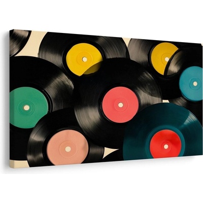 Obraz hudební retro vinylové desky - 60x40