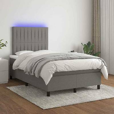 vidaXL 3135021 Boxspring postel s matrací a LED textil / barva Tmavě šedá