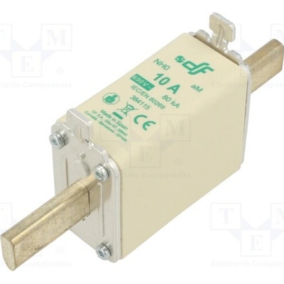 DF ELECTRIC 384115 Pojistka: tavná; 10A; 690VAC; aM; keramická; NH0