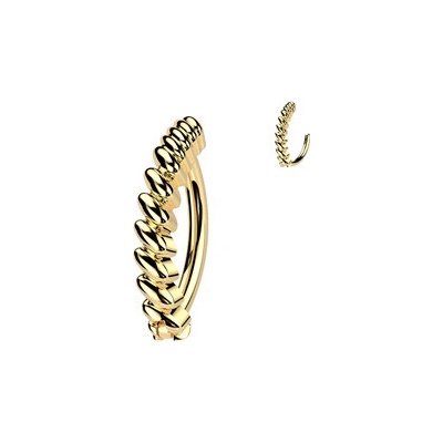 Šperky4U zlacený piercing do pupíku s ozdobným štítem WP0091-GD