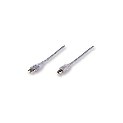Manhattan SKKABUSB20-A-B2MS USB 2.0 typ A-B, 2m, stříbrný