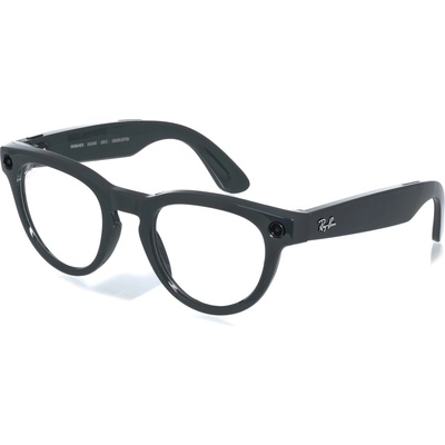 Meta RAY-BAN Meta Headliner (Standard) Smart Glasses (Gen 2) - Shiny Asteroid Grey, Clear to Emerald (0RW40136702CE50)