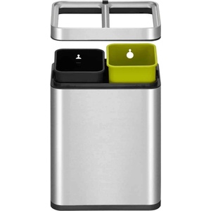 EKO Отворен кош за разделно събиране на отпадъци EKO - Laguna Slim, 2 x 10 l, матиран (EKO 908720 - Mat RVS)