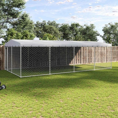 vidaXL Venkovní psí kotec se střechou 7,600 x 3,800 x 2,3 m 9799.144937