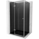 Mexen Roma отваряема душ кабина 120 x 90 см, графит, хром + поддушова плоча Flat, (854-120-090-01-40-4070)
