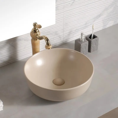Inter Ceramic Порцеланов умивалник 875 beige ДАЛИЯ БЕЖОВ МАТ (875)