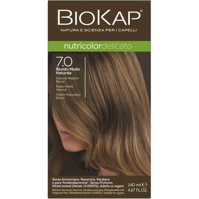 BIOKAP Nutricolor Delicato Barva na vlasy Přirozený plavý blond 7.0