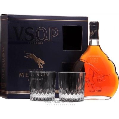 Meukow cog.VSOP 40% 0,7 l (2 poháre)
