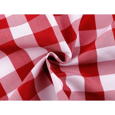 Teflónová látka/obrusovina kocka/káro šírka 320 cm Farba: 1 červená