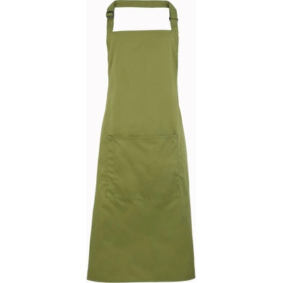 Premier Zástěra Colours PR 154 s laclem a kapsou na břiše COT-390154m1699 Zelená oasis