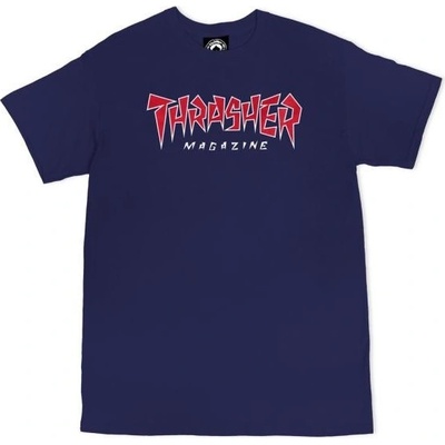 Thrasher JAGGED LOGO TEE Navy Blue