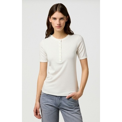 Wrangler FEMME KNIT HENLEY WORN WHITE