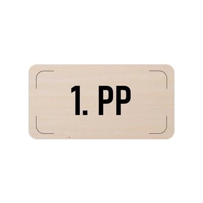 Označení podlaží - 1. PP, dřevěná tabulka, 300 x 150 mm