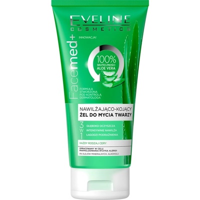 Eveline Cosmetics FaceMed+ овлажняващ почистващ гел с алое вера 150ml