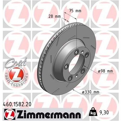Brzdový kotúč ZIMMERMANN 460.1582.20 (460158220)