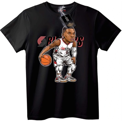 NOONEBRAND Тениска Blazers Rip City Баскетбол - 5XL, Black