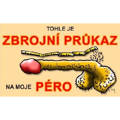 Průkaz Tohle je zbrojní průkaz na moje péro – Zboží Dáma