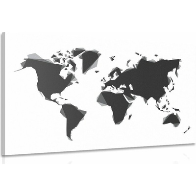 Obraz abstraktná mapa sveta v čiernobielom prevedení