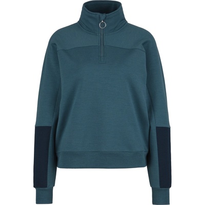 Stoic Дамски вълнен пуловер Stoic Women's MerinoFleece335 MMXX. Lulea Half zip Merino jumper - Deep Sea Blue / Dark Navy - размер 3XL (105-5558-0117)