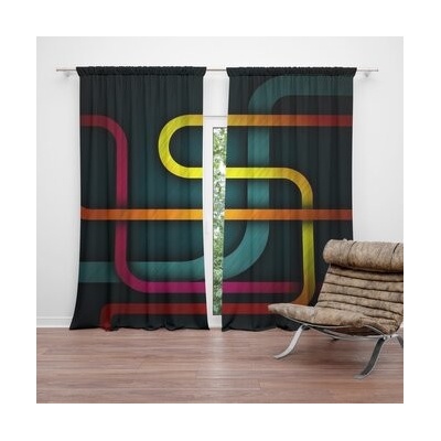 Sablio Závěsy Barevné klikyháky: 2 ks - 140x250 cm - Sablio