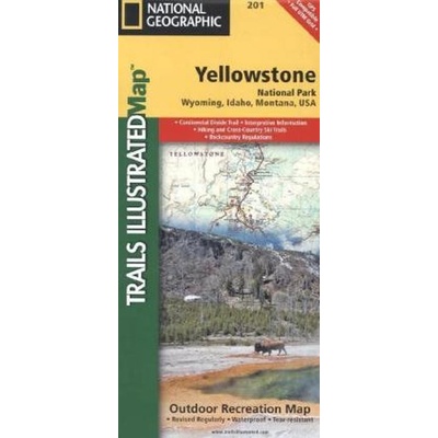 Yellowstone National Park turistická mapa