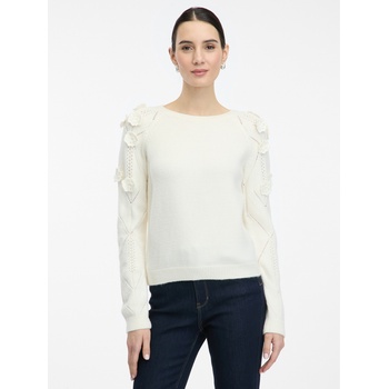 orsay Кремав дамски пуловер апликация с цветя ORSAY Orsay | Byal | ЖЕНИ | S