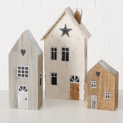 Boltze Home Dřevěné dekorační domky ve třech velikostech HOUSES – Zboží Dáma
