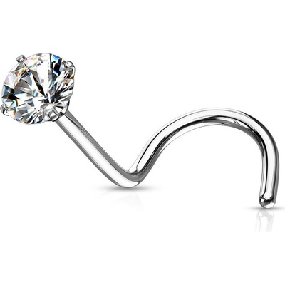 Šperky4U Zahnutý piercing do nosu čirý zirkon N0136C-030 – Zbozi.Blesk.cz