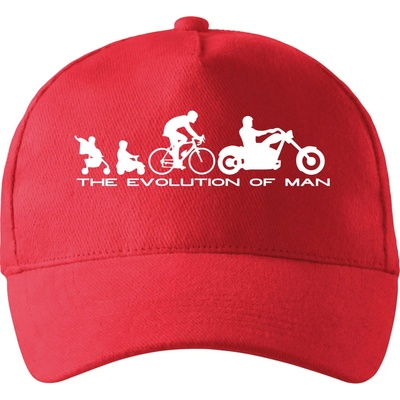 Evolution of man Chopper so zahnutým šiltom a látkovou sponou Červená