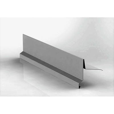 Závětrná lišta r.š.333mm klasik horní s okapnicí pozink FeZn Lakovaný RAL 9007 stříbrná tmavá s folií 2m