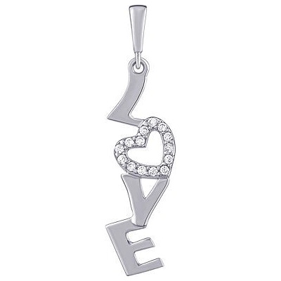 SILVEGO Prívesok Love zo striebra so srdcom s Brilliance Zirconia PRGPAP0261PS
