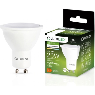Lumiled LED žiarovka GU10 3W = 25W 270lm 4000K Neutrálna 120°