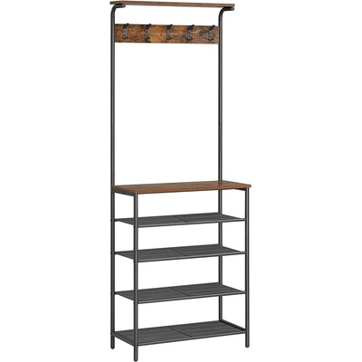 Songmics Kotona Predsieňový vešiak s botníkom, 68 cm, hnedý