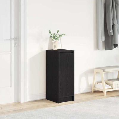 vidaXL Шкаф за обувки Черен дъб 29, 5x34x76 см, инженерно дърво (861860)