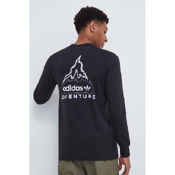 Adidas Памучна блуза с дълги ръкави adidas Originals в черно с принт (IJ0713)