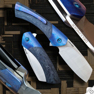 Dellinger Melting Rain, limitovaná edice, prášková ocel CPM S90V, Timascus