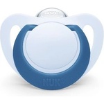 Nuk Силиконова залъгалка NUK - Star, Синя с кутия за стерилизиране, 18-36 m (10739748)