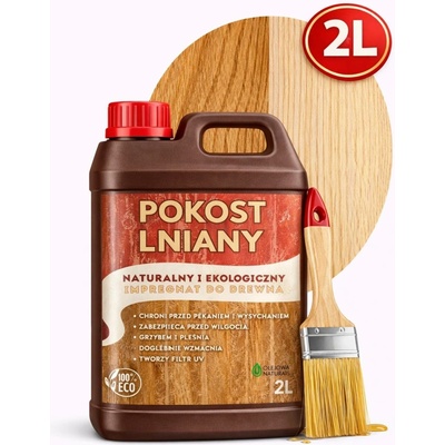 Lněný olej 100% přírodní impregnace na dřevo 2 l