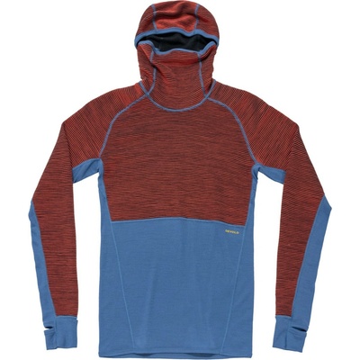 Devold Tuvegga Merino Hoodie Man modrá/červená