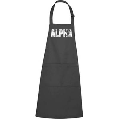 Dobrý Triko Zástěra s potiskem Alpha Antracitová