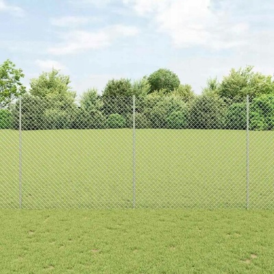 VidaXL Plot s sloupkem Stříbrná 1,6 x 10 m Ocel