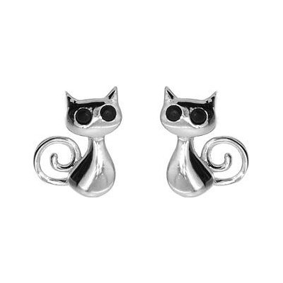 Infinitysilver stříbrné naušnice kočičky L436965b